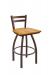 Holland's Jackie Swivel Stool with Low Back in Bronze and Medium Oak Wood Seat