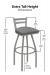 Holland's Jackie Low Back Extra Tall Height Stool Dimensions