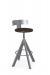 Amisco's Uplift Industrial White Screw Bar Stool in Silver and Dark Wood