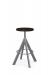 Amisco's Uplift Backless Industrial Bar Stool in Silver Metal and Gray Wood Seat