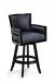 Darafeev's Metra Modern Luxury Bar Stool in Black Wood and Blue Leather with Arms