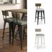 Amisco's Upright Industrial Custom Made Bar Stool with Back