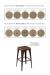Amisco's Upright Bar Stool with Distressed Solid Wood Seat