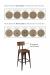 Amisco's Upright Bar Stool with Distressed Solid Wood Back and Seat