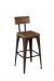 Amisco's Upright Bar Stool with Wood Back and Seat
