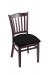Holland's 3120 Dark Cherry Wood Dining Chair in Black Vinyl Seat Cushion