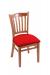 Holland's 3120 Medium Wood Dining Chair in Canter Red Vinyl Seat Cushion