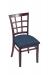 Holland's 3130 Hampton Dark Cherry Wood Dining Chair in Rein Bay Blue Seat Cushion