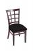 Holland's 3130 Hampton Dark Cherry Wood Dining Chair in Black Vinyl Seat Cushion