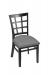 Holland's 3130 Hampton Black Wood Dining Chair in Canter Folkstone Grey Seat Cushion