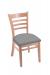 Holland's 3140 Hampton Natural Wood Dining Chair in Canter Folkstone Grey Seat Cushion