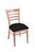 Holland's 3140 Hampton Natural Wood Dining Chair in Black Seat Cushion
