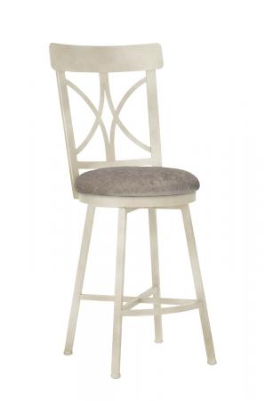 Wesley Allen's Camarillo Traditional Bar Stool with X Back in Ivory