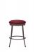 Wesley Allen's Cassia Mocha Grey Modern Backless Swivel Bar Stool with Red Seat Cushion - Side View
