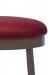 Wesley Allen's Cassia Mocha Grey Modern Backless Swivel Bar Stool with Red Seat Cushion - Close Up