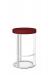 Amisco's Allegro White Modern Backless Bar Stool with Red Seat
