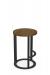 Amisco's Allegro Black Backless Bar Stool with Round Footrest