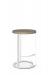 Amisco's Allegro White Modern Backless Bar Stool - Circular - with Wood Seat