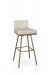 Amisco's Linea Modern Upholstered Gold Bar Stool with Low Back