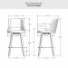 Amisco's Diaz Swivel Bar Stool Dimensions for Counter Height