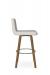 Amisco's Visconti Wood Swivel Bar Stool with Low Back - Side View