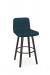 Amisco's Visconti Modern Bar Stool with Blue Seat and Back Cushion