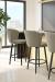 Amisco's Benson Swivel Black Modern Barstools with Curved Back in Kitchen