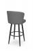 Amisco's Benson Modern Metal Upholstered Swivel Bar Stool in Black and Gray - Back View