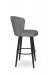 Amisco's Benson Modern Metal Upholstered Swivel Bar Stool in Black and Gray - Side View