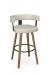 Amisco's Fletcher Medium Wood Swivel Bar Stool with Curved Back and Arms