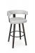 Amisco's Fletcher Modern Wood Upholstered Swivel Bar Stool with Curved Back in White and Brown