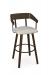 Amisco's Zao Modern Rustic Wood Bar Stool with Back in Brown
