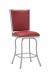 Wesley Allen's Morrison Transitional Silver Bar Stool with Red Cushion