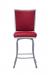 Wesley Allen's Morrison Transitional Silver Bar Stool with Red Cushion - Front View