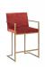Wesley Allen's Marzan Modern Gold and Red Barstool Sled Base with Arms