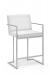 Wesley Allen's Marzan Modern Bar Stool with Arms in Silver and White