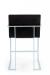 Wesley Allen's Marzan Blue Modern Bar Stool with Arms and Black Cushion - Back View