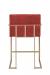 Wesley Allen's Marzan Modern Gold and Red Barstool Sled Base with Arms - Back View