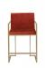 Wesley Allen's Marzan Modern Gold and Red Barstool Sled Base with Arms - Front View