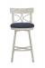 Wesley Allen's Sausalito Swivel Ivory Bar Stool in Blue Seat Cushion - Front View