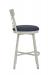 Wesley Allen's Sausalito Swivel Ivory Bar Stool in Blue Seat Cushion - Side View