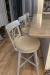 Wesley Allen's Sausalito Silver Swivel Bar Stools with Tan Fabric in Modern Kitchen