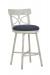 Wesley Allen's Sausalito Swivel Ivory Bar Stool in Blue Seat Cushion