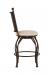 Wesley Allen's Woodland Bronze Swivel Bar Stool with Hammered Back - Side View