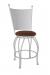 Wesley Allen's Woodard Silver Swivel Bar Stool with Hammered Back
