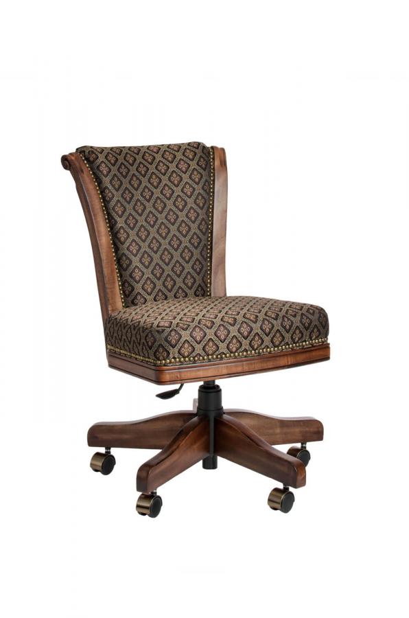 Buy Darafeev's Classic Flexback Swivel Maple Game Chair Nailhead Trim