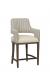 Fairfield's Josie Transitional Wood Counter Stool with Arms - Upholstered in Brown