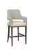 Fairfield's Josie Transitional Wood Bar Stool with Arms - Upholstered in Brown