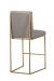 Fairfield's Ian Modern Gold/Bright Brass Bar Stool with Sled Base and Seat/Back Cushion in Tan - Back View