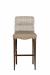 Fairfield's Magnolia Multi Wood Bar Stool with Back Fabric and Leather Seat - Front View
